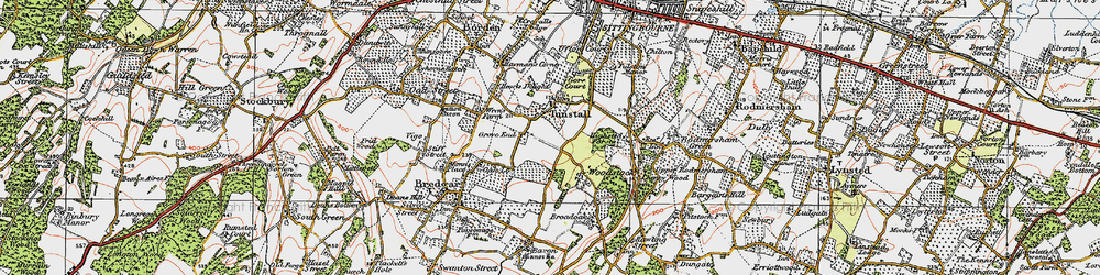 Old map of Tunstall in 1921