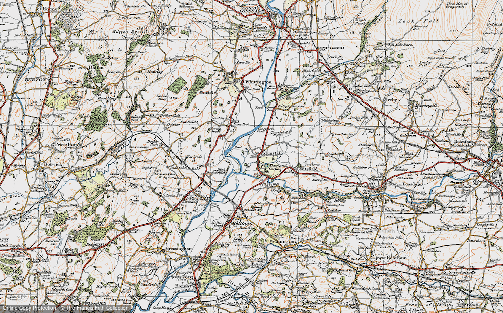 Old Map of Tunstall, 1924 in 1924