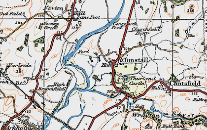 Old map of Tunstall in 1924