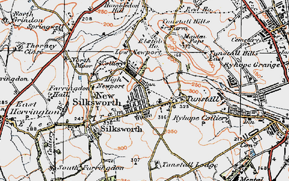 Old map of Tunstall in 1925