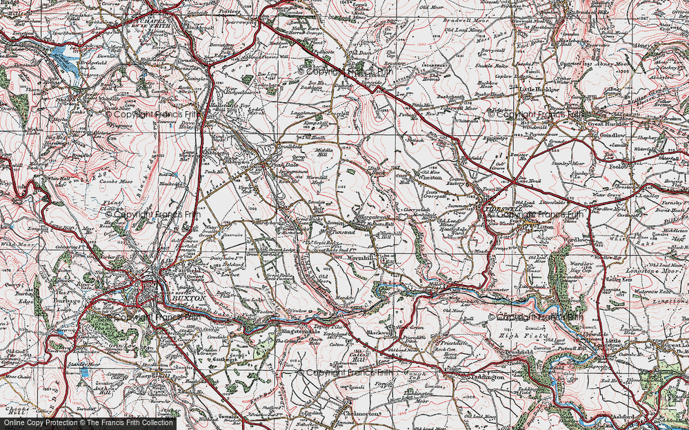 Old Map of Tunstead, 1923 in 1923