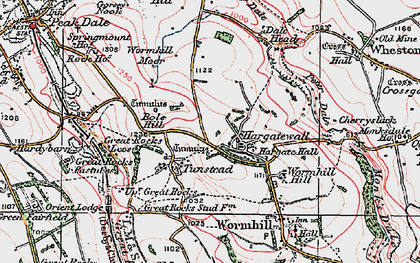 Old map of Tunstead in 1923