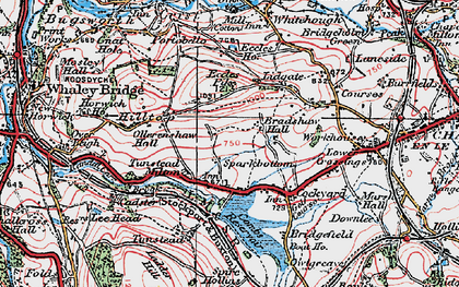 Old map of Tunstead Milton in 1923