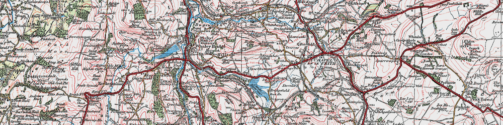 Old map of Tunstead Milton in 1923