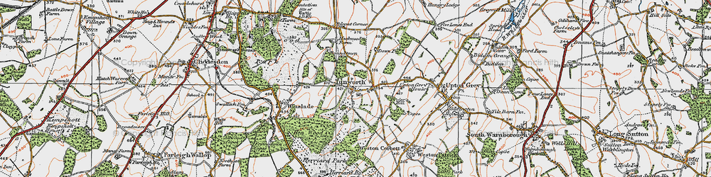 Old map of Tunworth in 1919