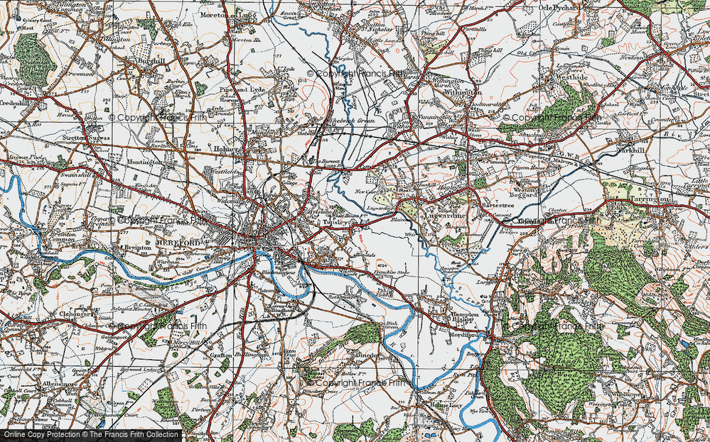Old Map of Tupsley, 1920 in 1920