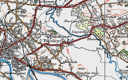 Old map of Tupsley in 1920