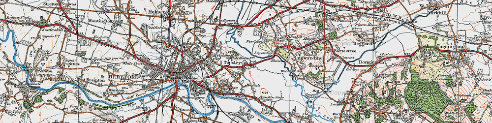 Old map of Tupsley in 1920