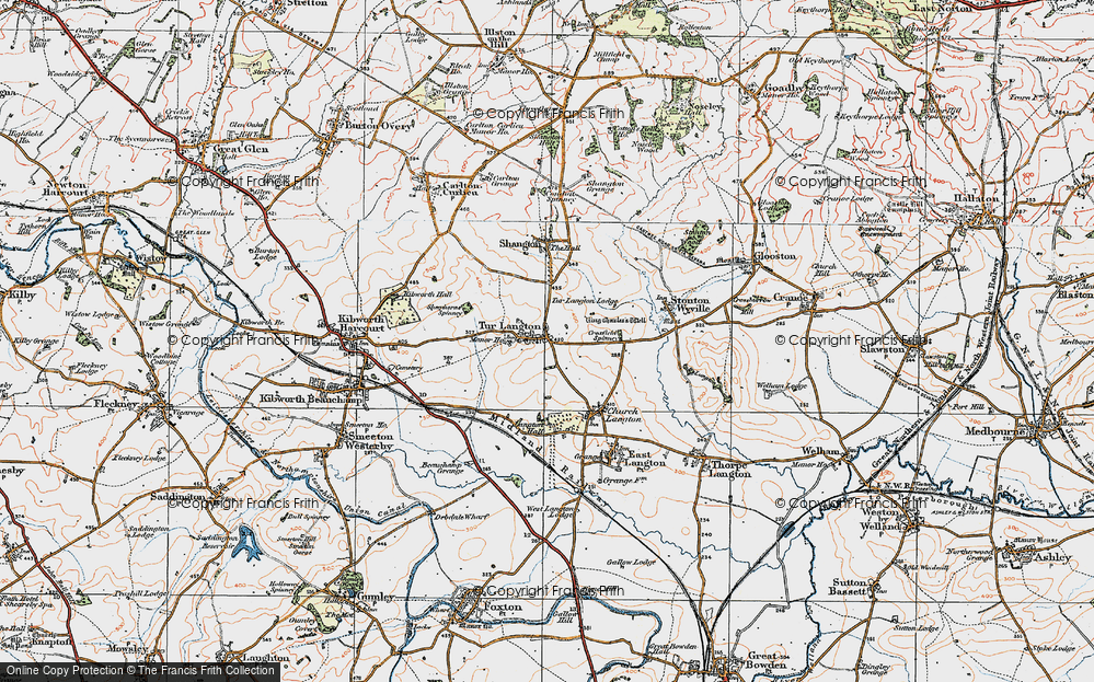 Old Map of Tur Langton, 1921 in 1921