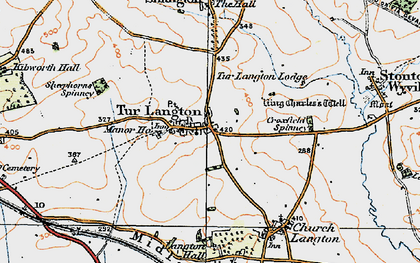 Old map of Tur Langton in 1921