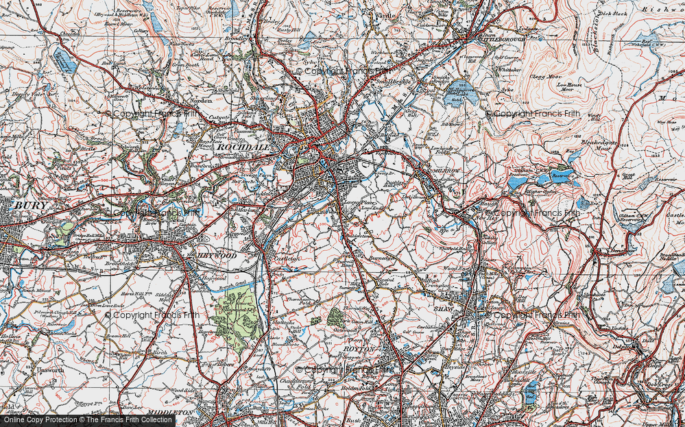 Old Map of Turf Hill, 1924 in 1924