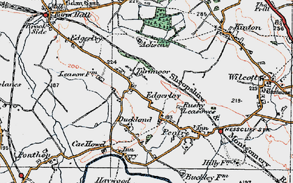 Old map of Turfmoor in 1921