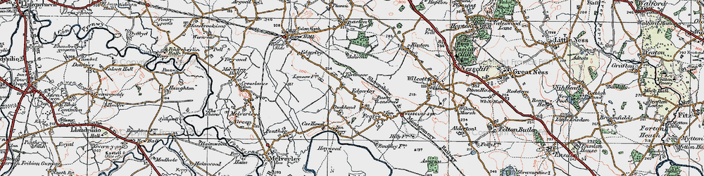 Old map of Turfmoor in 1921
