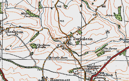 Old map of Turkdean in 1919