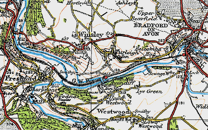 Old map of Belcombe Court in 1919