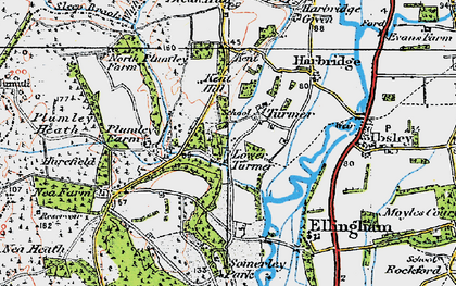 Old map of Turmer in 1919