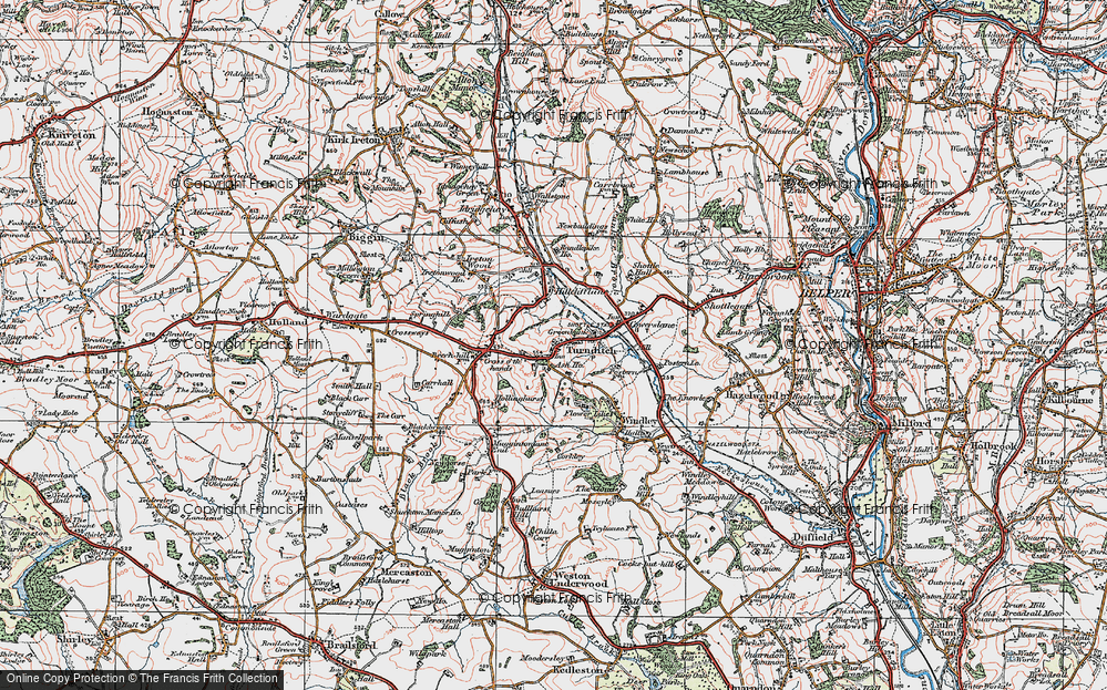Old Map of Turnditch, 1921 in 1921