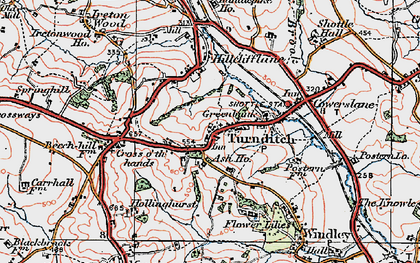 Old map of Turnditch in 1921