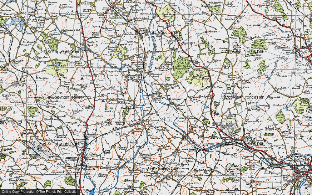 Old Map of Historic Map covering Bushwood Grange in 1919