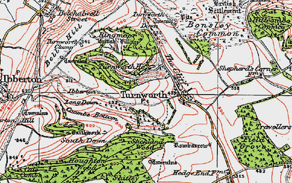 Old map of Bonsley Common in 1919