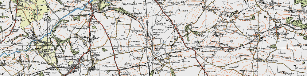 Old map of Tursdale in 1925