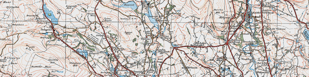 Old map of Turton Bottoms in 1924