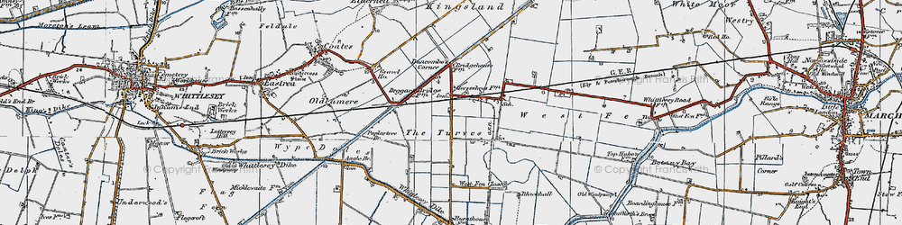 Old map of Turves, The in 1922