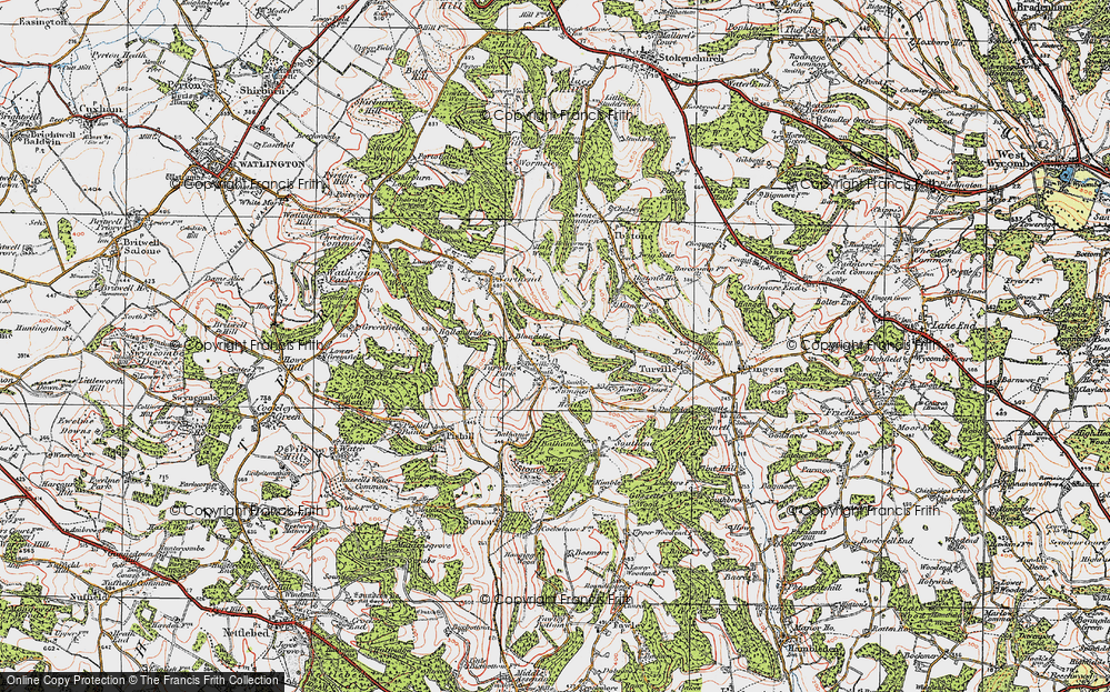 Old Map of Turville Heath, 1919 in 1919