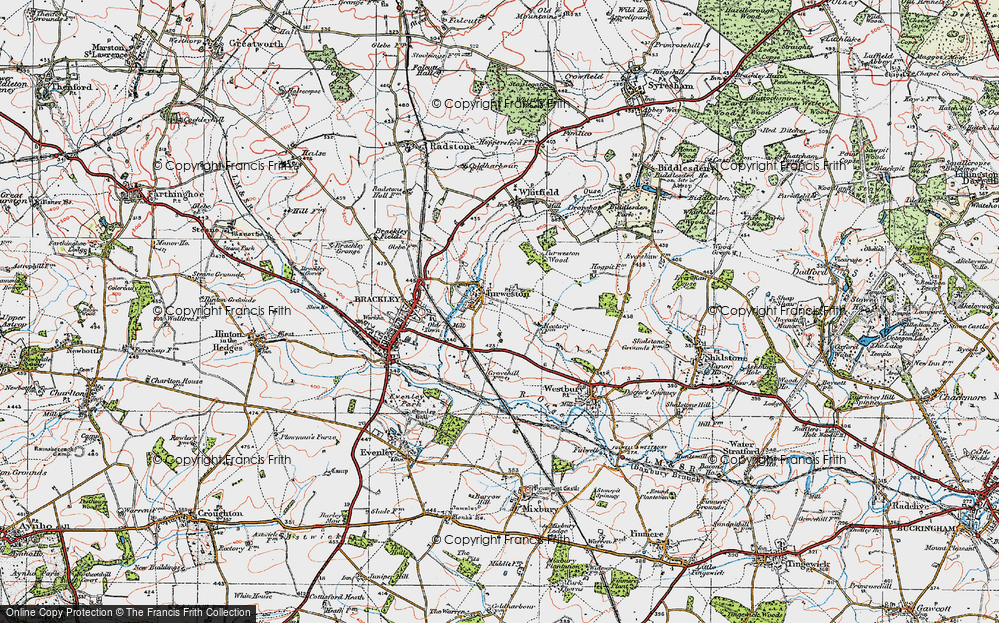 Old Map of Turweston, 1919 in 1919