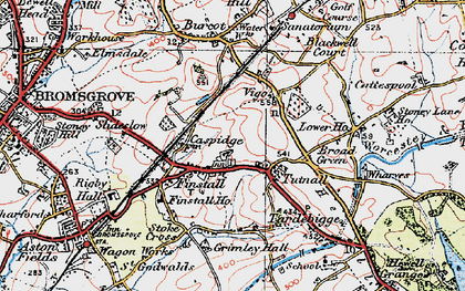 Old map of Tutnall in 1919