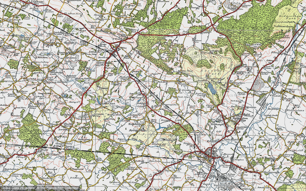 Old Map of Tutt Hill, 1921 in 1921
