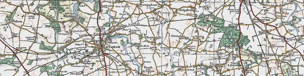 Old map of Tuttington in 1922