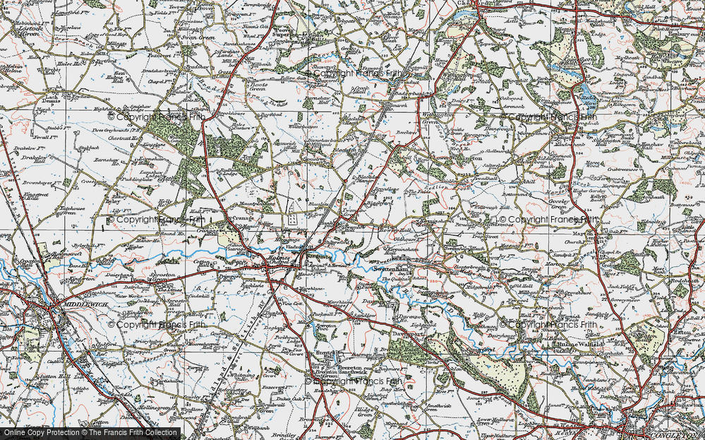 Old Map of Twemlow Green, 1923 in 1923