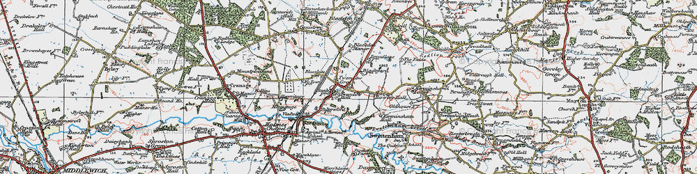 Old map of Twemlow Green in 1923