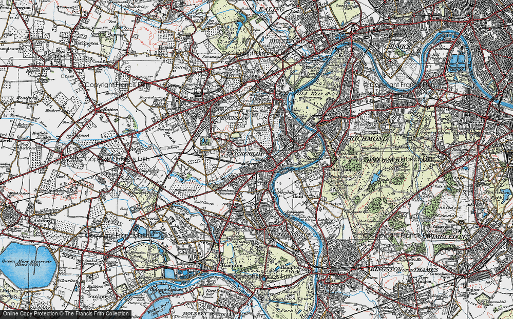Old Map of Twickenham, 1920 in 1920