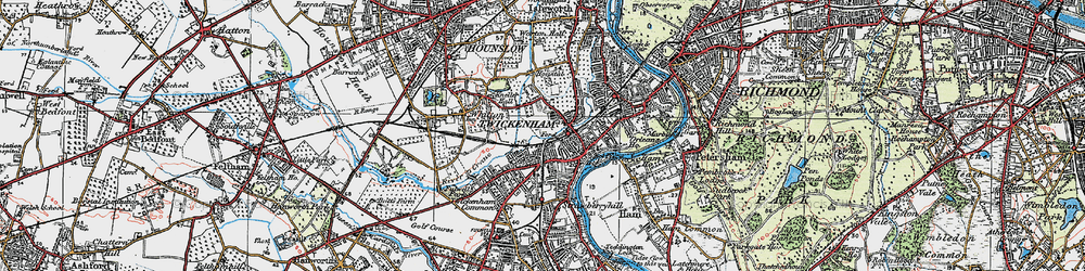 Old map of Twickenham in 1920