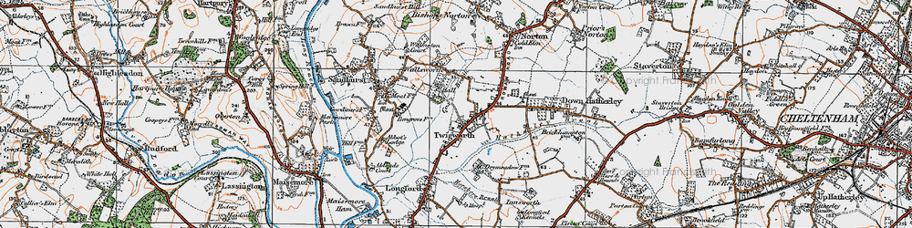 Old map of Twigworth in 1919