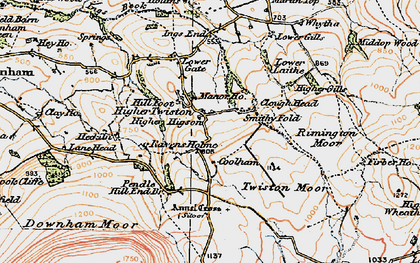 Old map of Twiston in 1924