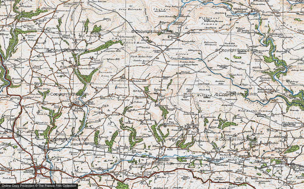 Old Map of Twitchen, 1919 in 1919
