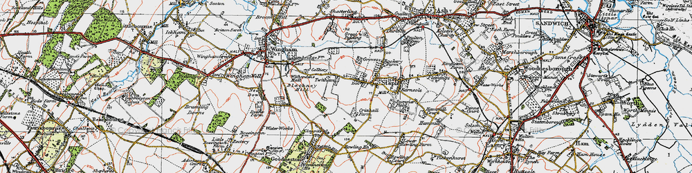 Old map of Twitham in 1920
