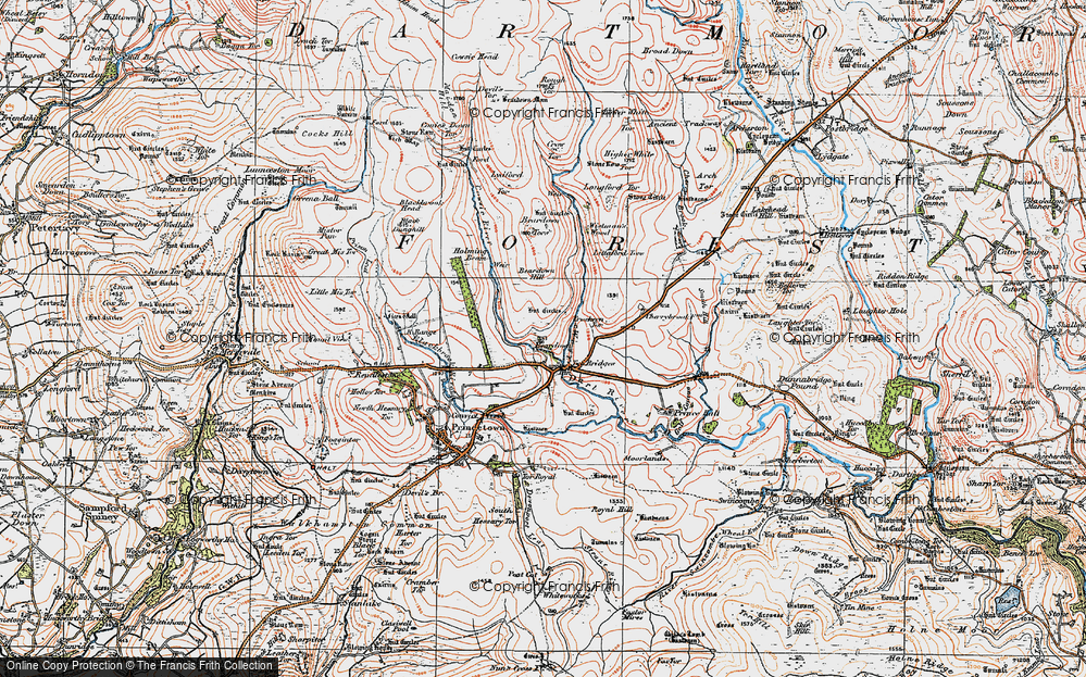 Old Map of Historic Map covering Blackbrook River in 1919