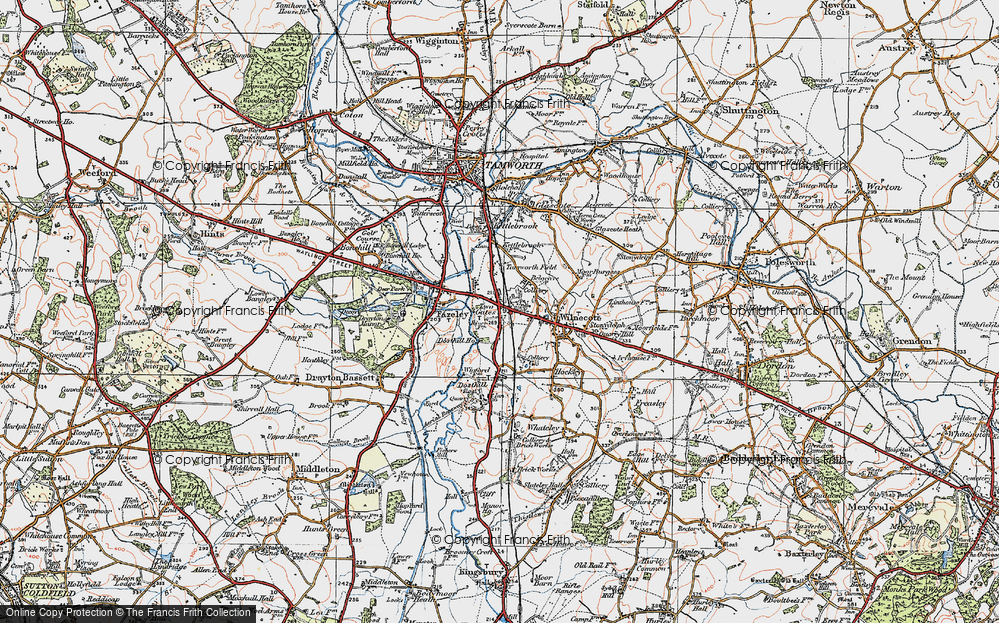 Old Map of Two Gates, 1921 in 1921
