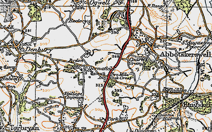Old map of Two Mile Oak Cross in 1919