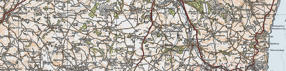 Old map of Two Mile Oak Cross in 1919