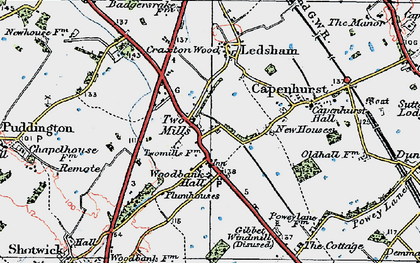 Old map of Two Mills in 1924