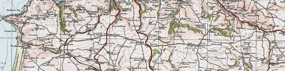Old map of Two Pots in 1919
