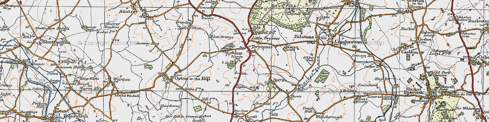 Old map of Twycross in 1921