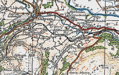 Old map of Twyn-Allws in 1919