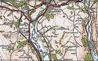 Old map of Twyn Shôn-Ifan in 1919