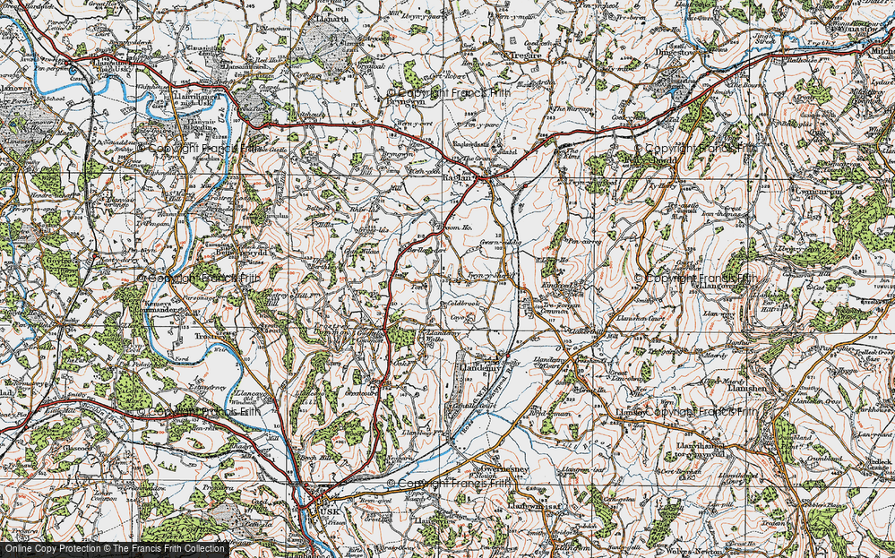 Old Map of Historic Map covering Berllan-deri in 1919